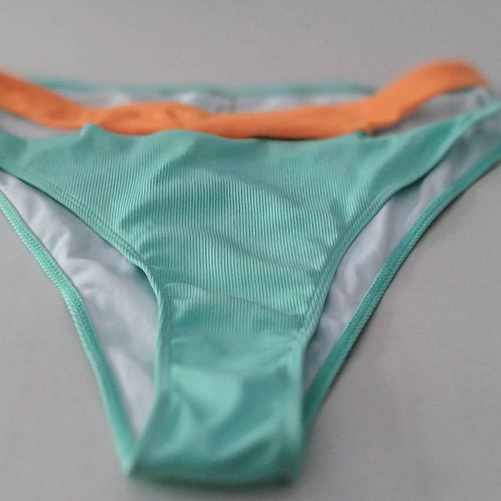 Source Unknown Blue and Orange Bikini Swimwear
